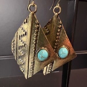 Vintage silver & Turquoise dangle  Earrings